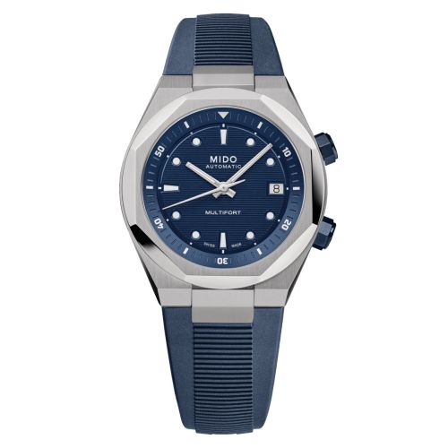 Mido Multifort 8 Stainless Steel Blue Rubber