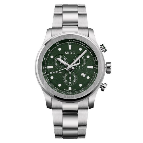Mido Multifort Chronograph Quartz Stainless Steel Green Bracelet