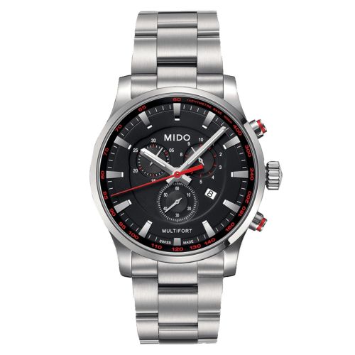 Mido Multifort Quartz Chronograph Stainless Steel Black Bracelet