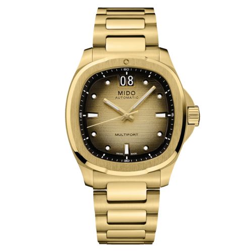 Mido Multifort TV Big Date Yellow Gold Champagne