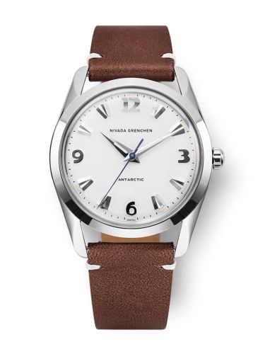 Nivada Grenchen Antarctic 35 White - White Luminova Stainless Steel Brown - White
