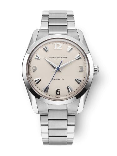 Nivada Grenchen Antarctic 35 Eggshell - White Luminova Stainless Steel Flat Link