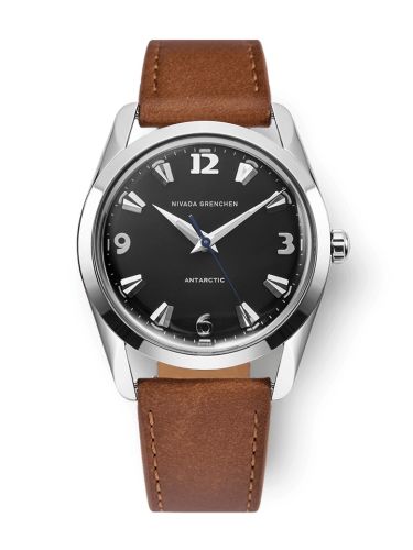 Nivada Grenchen Antarctic 35 Black - White Luminova Stainless Steel Brown