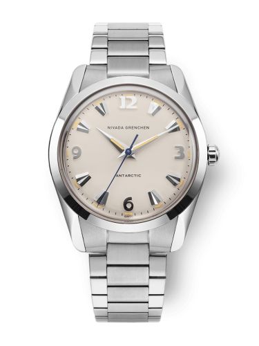 Nivada Grenchen Antarctic 35 Eggshell - Beige Luminova Stainless Steel Flat Link