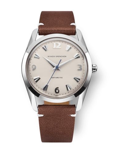 Nivada Grenchen Antarctic 35 Eggshell - White Luminova Stainless Steel Brown - White