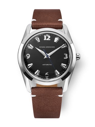 Nivada Grenchen Antarctic 35 Black - White Luminova Stainless Steel Brown - White