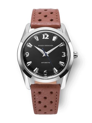 Nivada Grenchen Antarctic 35 Black - White Luminova Stainless Steel Brown Racing