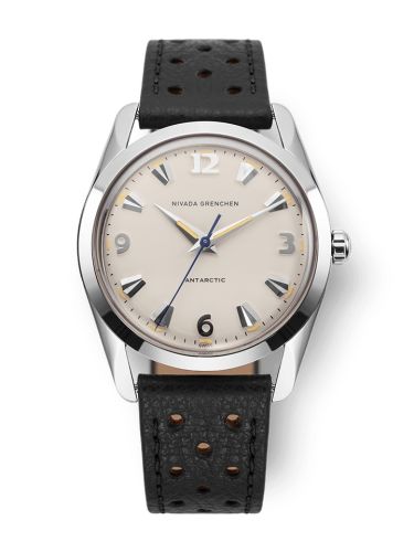 Nivada Grenchen Antarctic 35 Eggshell - Beige Luminova Stainless Steel Black Racing