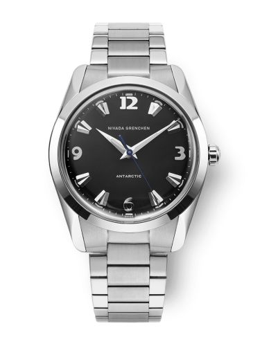 Nivada Grenchen Antarctic 35 Black - White Luminova Stainless Steel Flat Link