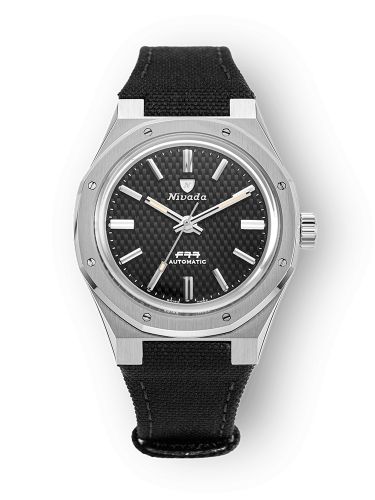 Nivada Grenchen F77 Stainless Steel Black Velcro