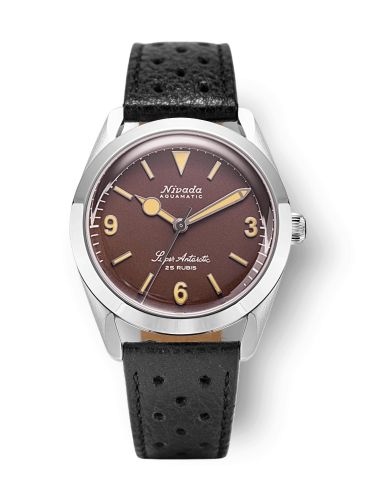 Nivada Grenchen Super Antarctic 3.6.9. Brown - Beige Luminous Stainless Steel Black Racing