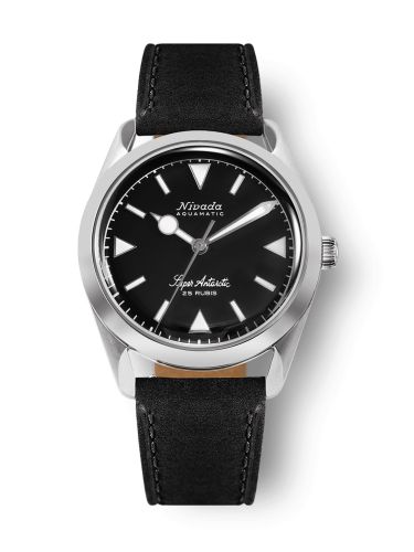 Nivada Grenchen Super Antarctic Black - White Luminova Stainless Steel Black