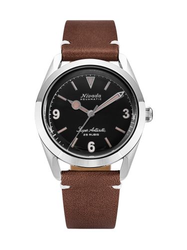 Nivada Grenchen Super Antarctic 3.6.9. Black Stainless Steel Brown - White