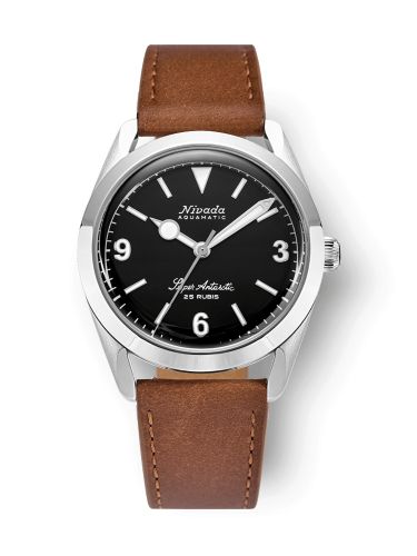 Nivada Grenchen Super Antarctic 3.6.9. Black - No Vintage Effect Stainless Steel Brown