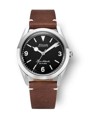 Nivada Grenchen Super Antarctic 3.6.9. Black - No Vintage Effect Stainless Steel Brown - White