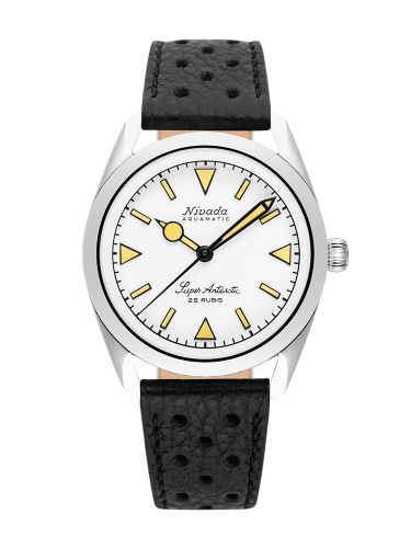 Nivada Grenchen Super Antarctic White - Yellow Luminova Stainless Steel Black Racing