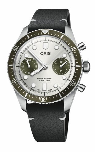 Oris Divers Sixty-Five 40 Chronograph Stainless Steel Silver - Green Strap