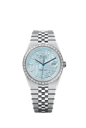 Rolex Land-Dweller 40 Platinum - Baguette Ice Blue Flat Jubilee
