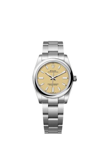 Rolex Oyster Perpetual 34 Stainless Steel Beige