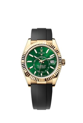 Rolex Sky-Dweller Yellow Gold Green OysterFlex