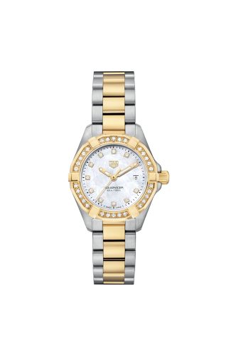 TAG Heuer Aquaracer 300M Quartz 27 Stainless Steel - Yellow Gold - Diamond MOP - Diamond Bracelet