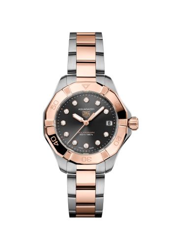 TAG Heuer Aquaracer Professional 200 Solargraph 34 Stainless Steel - Rose Gold Grey - Diamond