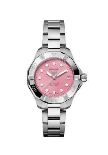 TAG Heuer Aquaracer Professional 200 Solargraph 34 Stainless Steel Pink - Diamond