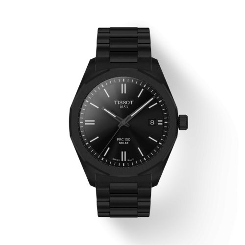 Tissot PRC 100 Solar Quartz 39 PVD Black Bracelet