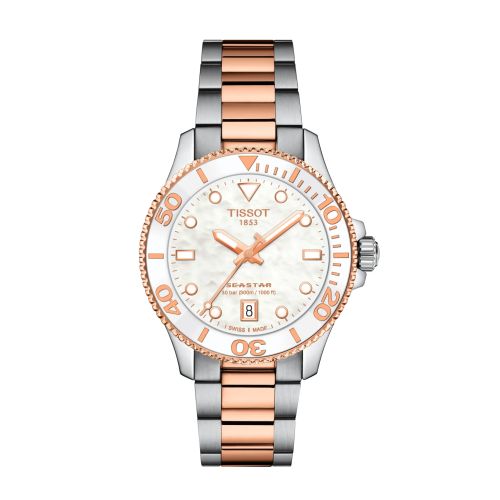 Tissot Seastar 1000 36 Quartz Stainless Steel - Rose Gold MOP Bracelet