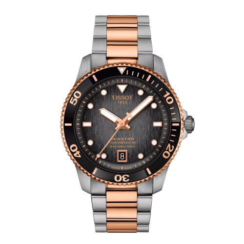 Tissot Seastar 1000 Powermatic 80 40 Stainless Steel - Rose Gold Grey Bracelet
