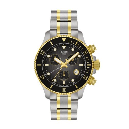 Tissot Seastar 1000 Quartz Chronograph Stainless Steel - Yellow Gold Grey Bracelet