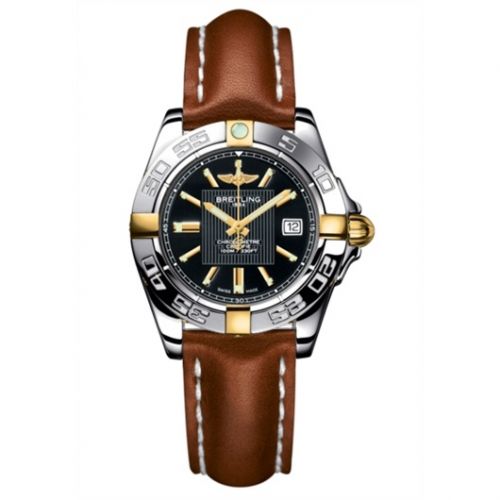 Breitling Galactic 32 Two Tone Black Calf