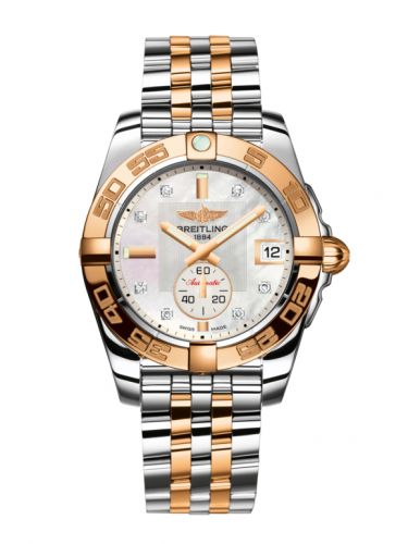 Breitling Galactic 36 Automatic Stainless Steel Rose Gold Pearl Diamond Bracelet