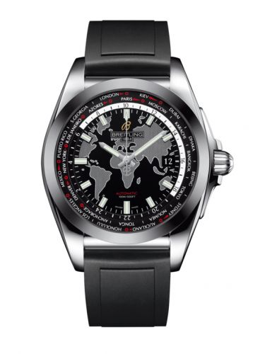 Breitling Galactic Unitime Stainless Steel SleekT Trophy Black Rubber