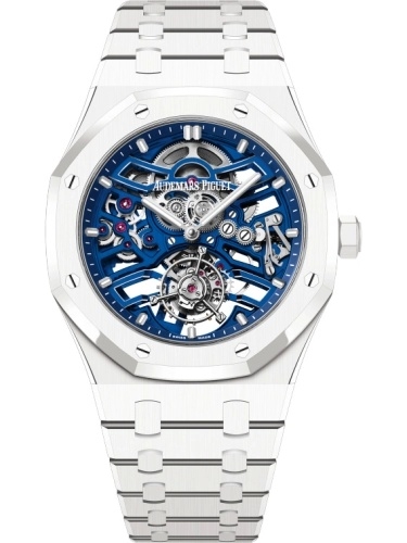 Audemars Piguet Royal Oak Self-Winding Flying Tourbillon Openworked White Ceramic / Blue