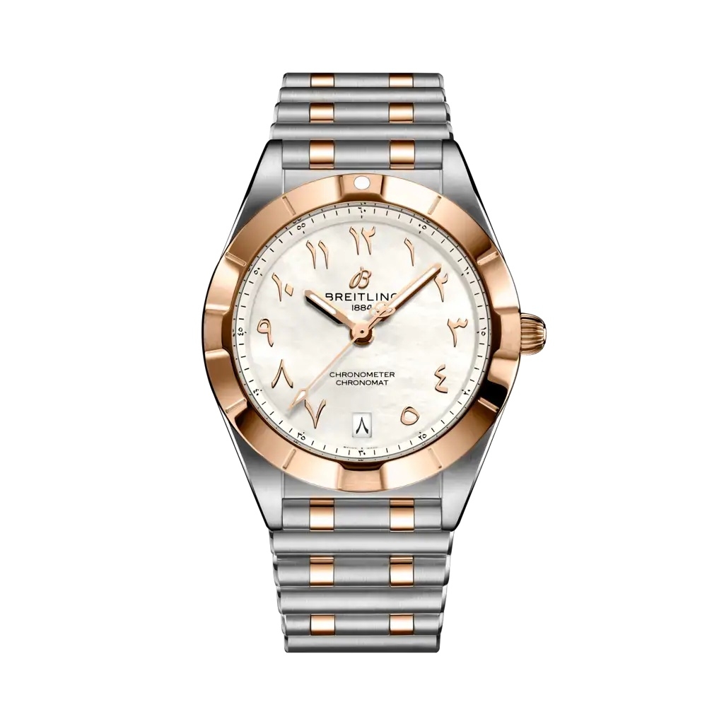 Breitling Chronomat 32 Stainless Steel - Red Gold / MOP - Arabic / Rouleaux