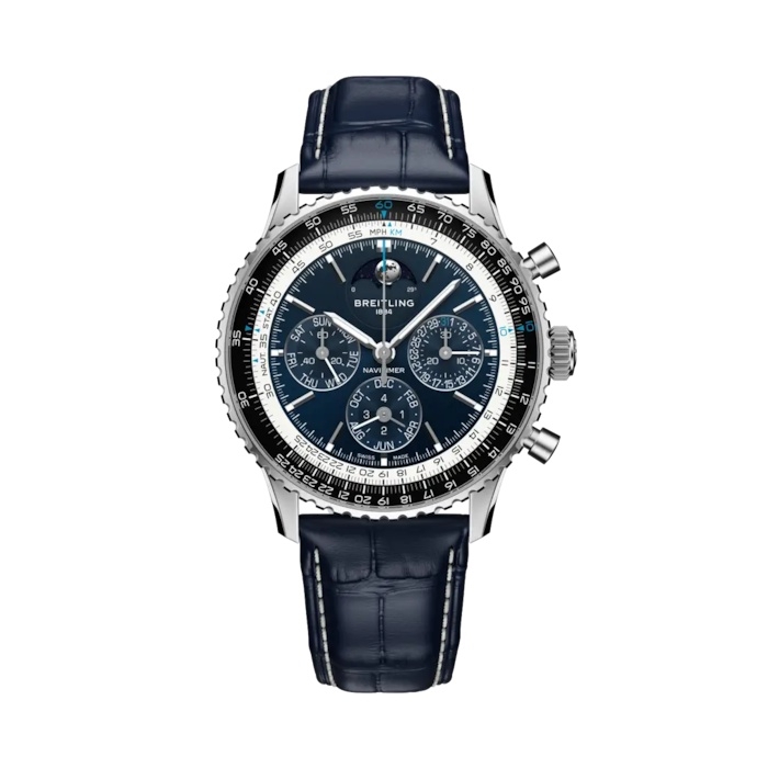 Breitling Navitimer B19 Chronograph 43 Perpetual Calendar Platinum / Blue
