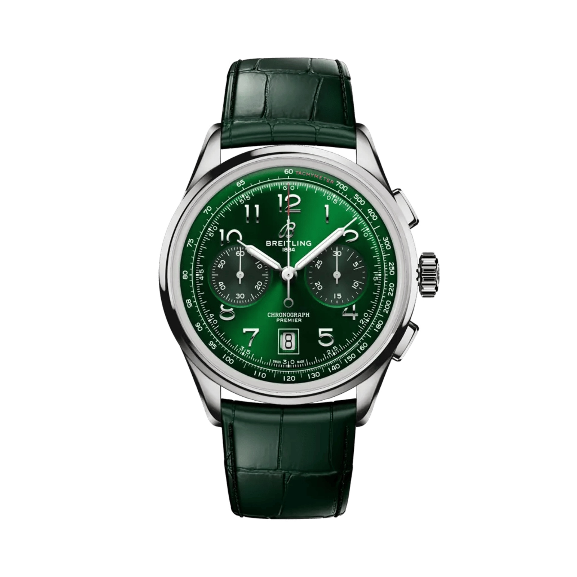 Breitling Premier B01 Chronograph 42 Stainless Steel / Green / Alligator - Matte