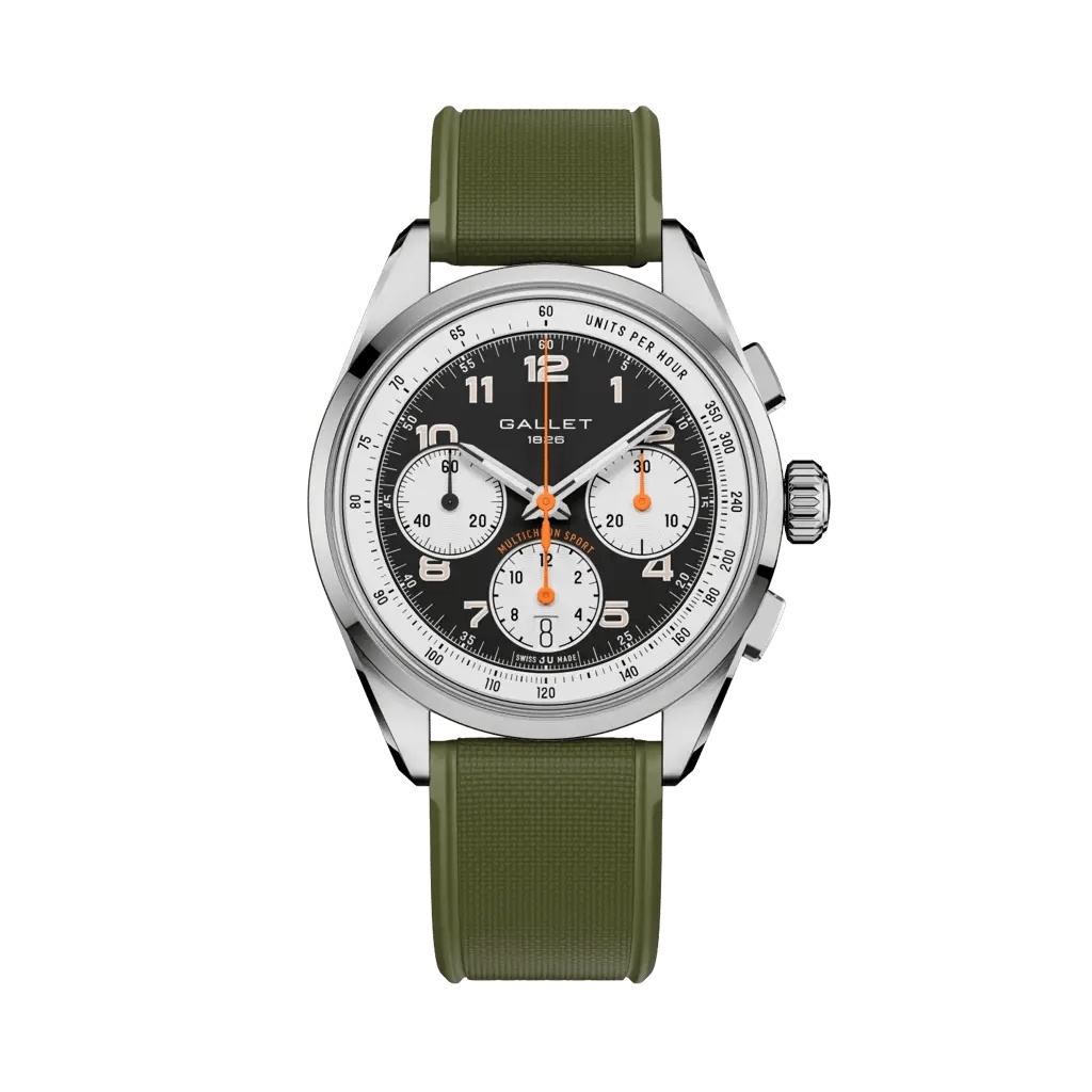 Gallet Multichron Sport Stainless Steel / Black / Green Rubber