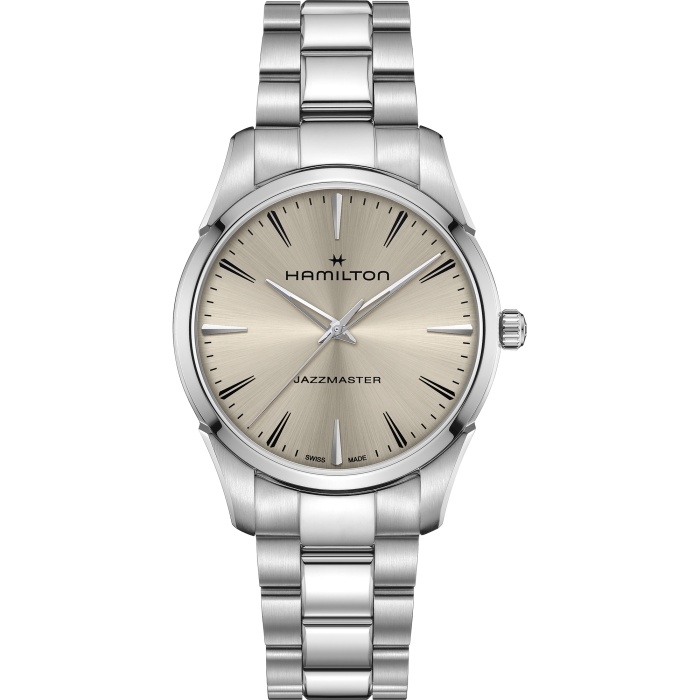 Hamilton Jazzmaster Quartz 40 Stainless Steel / Beige / Bracelet