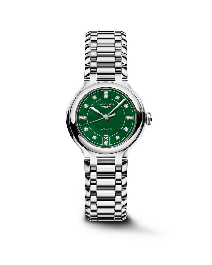 Longines PrimaLuna 30 Automatic Stainless Steel / Green MOP / Bracelet