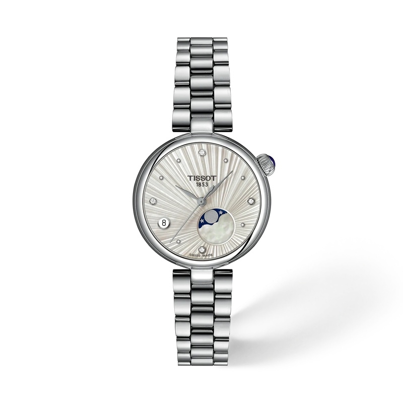 Tissot Désir Moonphase Stainless Steel / Silver - Diamond / Bracelet
