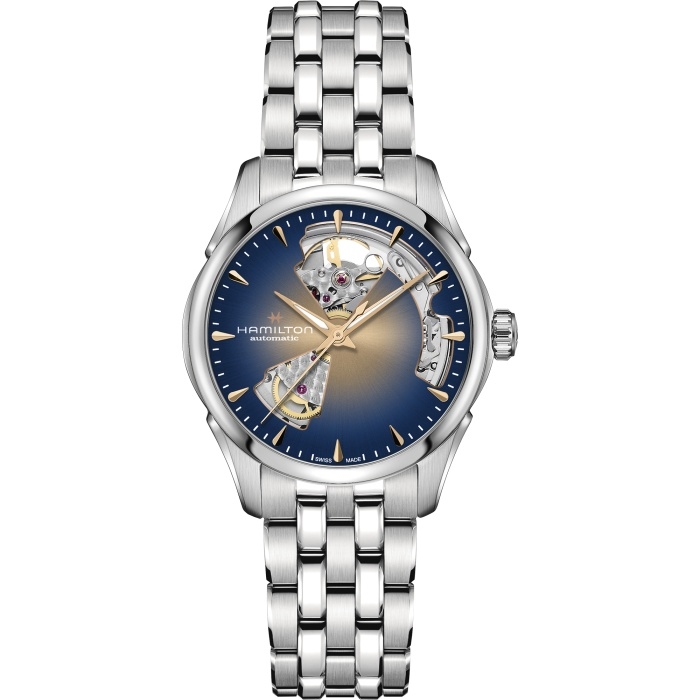 Hamilton Jazzmaster Open Heart 36 Stainless Steel / Bronze - Navy Gradient / Bracelet
