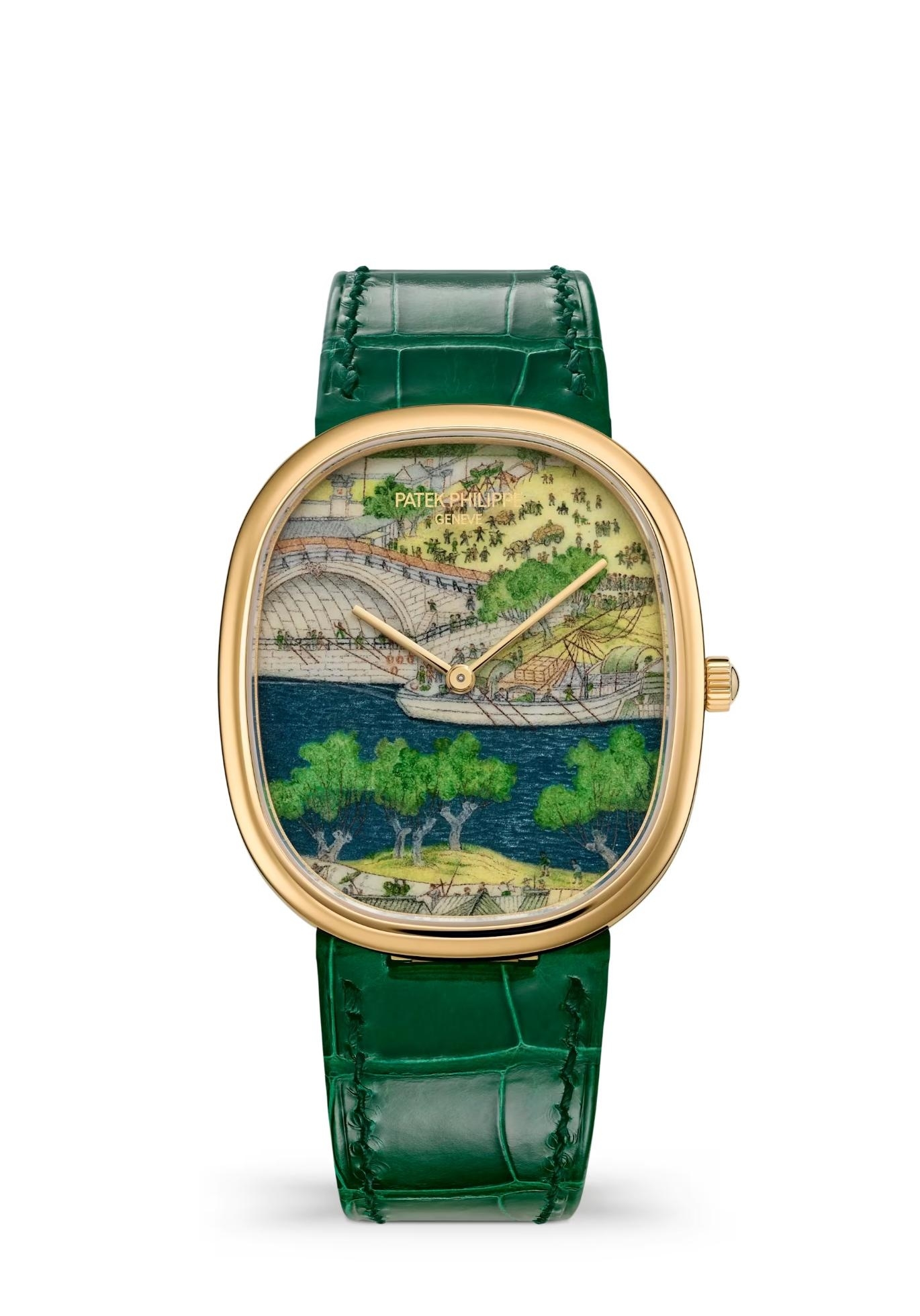Patek Philippe Golden Ellipse 5738 Yellow Gold / Festivities by the River