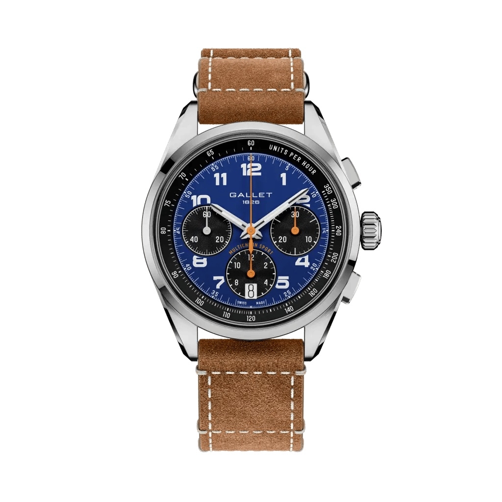 Gallet Multichron Sport Stainless Steel / Blue / Beige Pilot