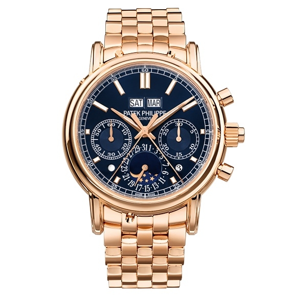 Patek Philippe Perpetual Calendar Split-Seconds Chronograph 5204 Rose Gold / Blue / Bracelet