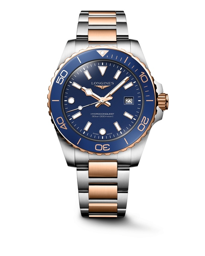 Longines Hydroconquest Quartz 42 Stainless Steel - Red Gold / Blue / Bracelet