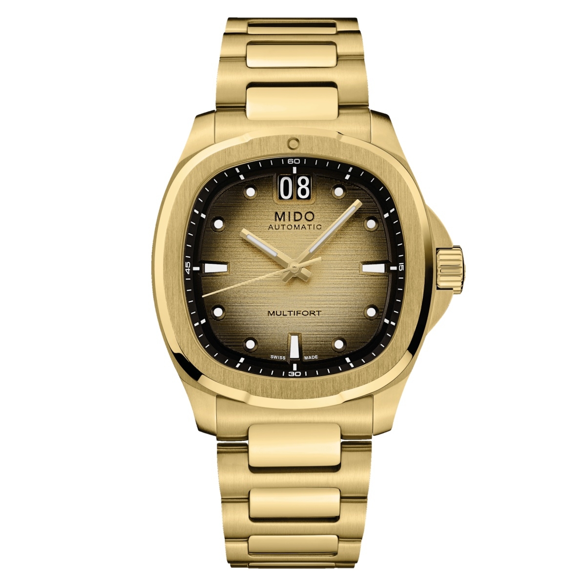 Mido Multifort TV Big Date Yellow Gold / Champagne