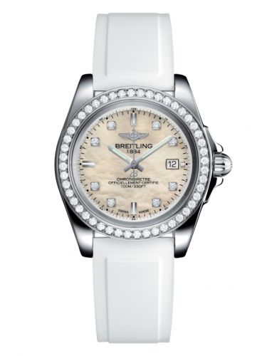 Breitling Galactic 32 Sleek Edition Stainless Steel Diamond Pearl Diamond Rubber