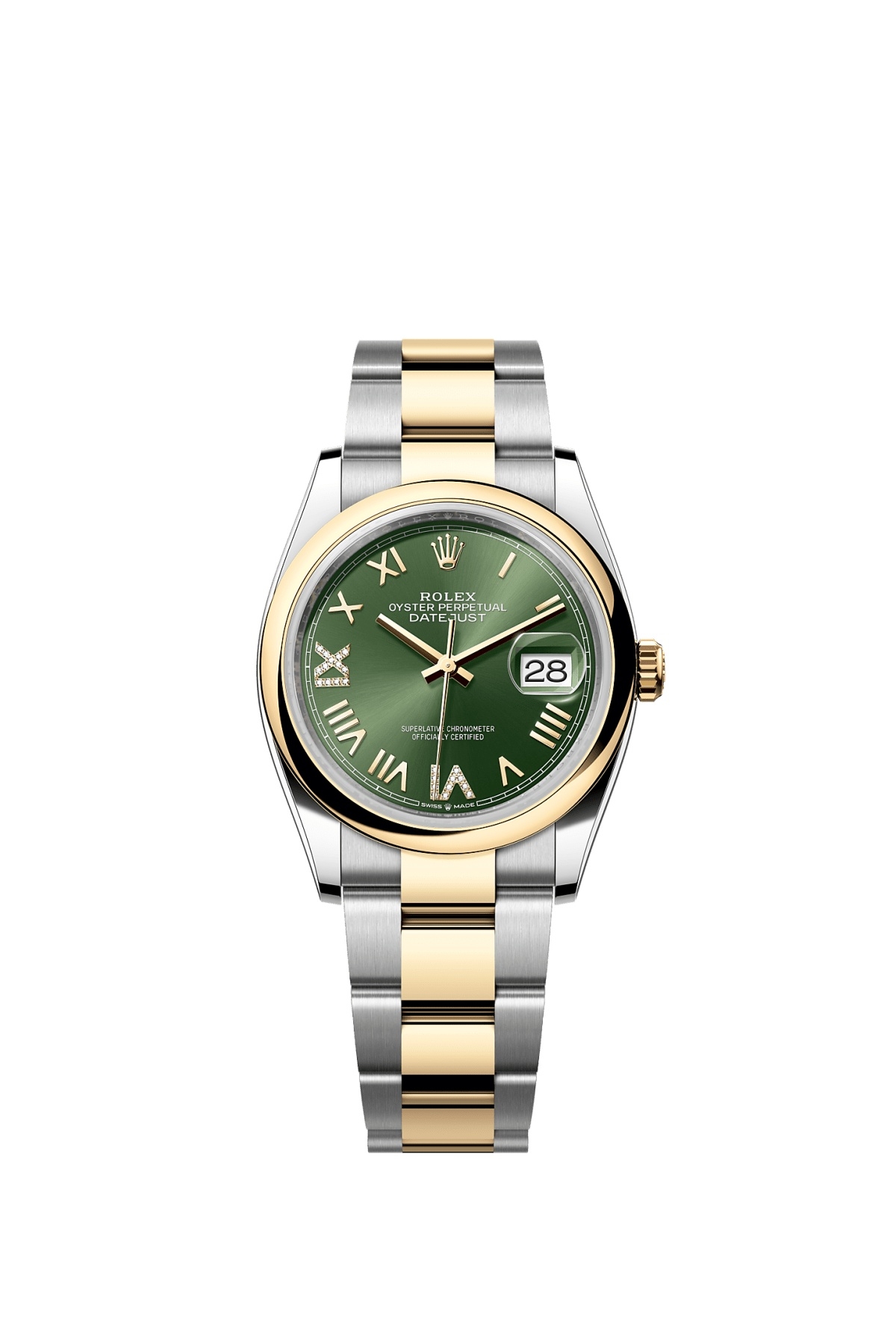 Rolex Datejust 36 Stainless Steel - Yellow Gold - Domed / Olive Roman Diamond / Oyster